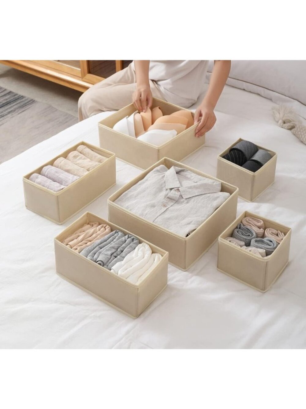 12 Pack Foldable Drawer Organizers & Dividers for Clothing, Socks, Baby Items - Picture 2 of 7